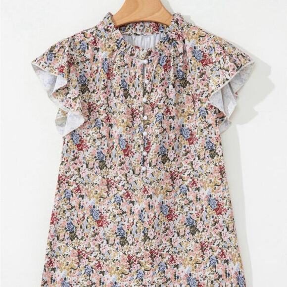 *NEW* Boho Floral Ruffle Cap Sleeve Top | Size XL - Picture 7 of 10